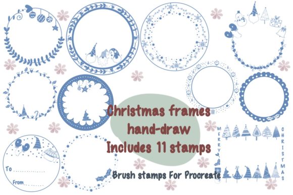 Designing Festive Digital Art with Christmas Frame Procreate Brush Stamps