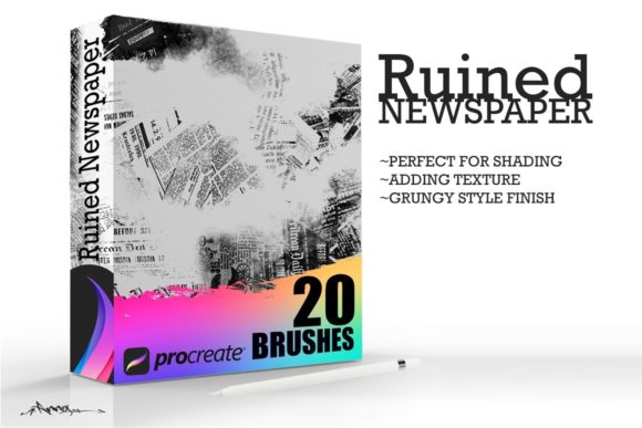 Elevate Art with Ruined Newspaper Procreate Brushes
