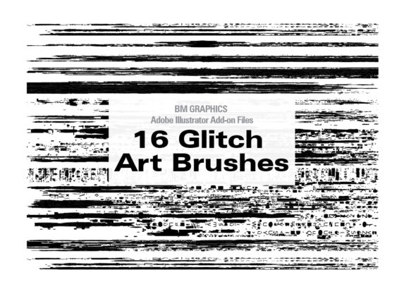 Elevate Your Vector Workflows with 16 Glitch Art Brushes for Illustrator