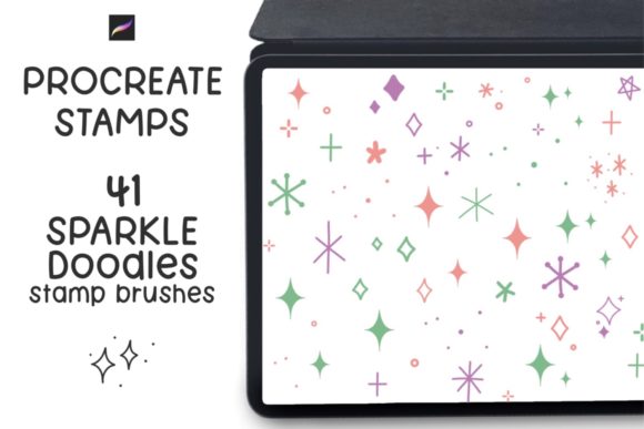 Hand-Drawn Sparkles: 41 Procreate Stamp Brushes