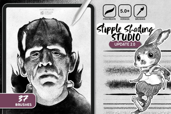 Master Stipple Shading: 22 Procreate Brushes