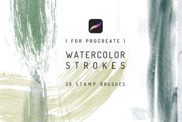 Mastering Digital Fluidity with 58 Procreate Watercolor Brush Strokes