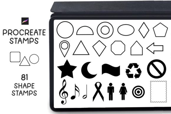 Procreate Stamps: 81 Shape Brushes for Fast Design