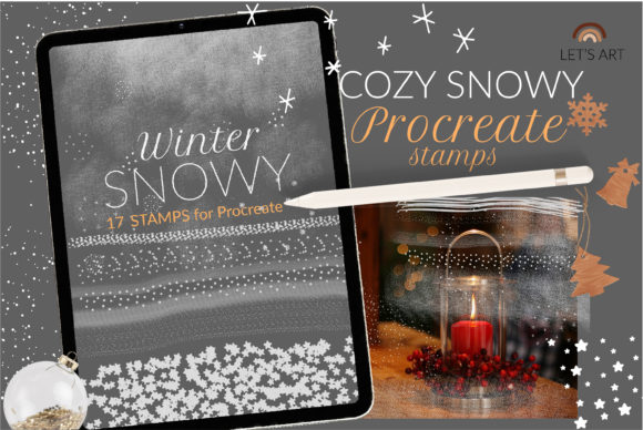 Snowy Winter Stamps: Procreate Brushes for Digital Art
