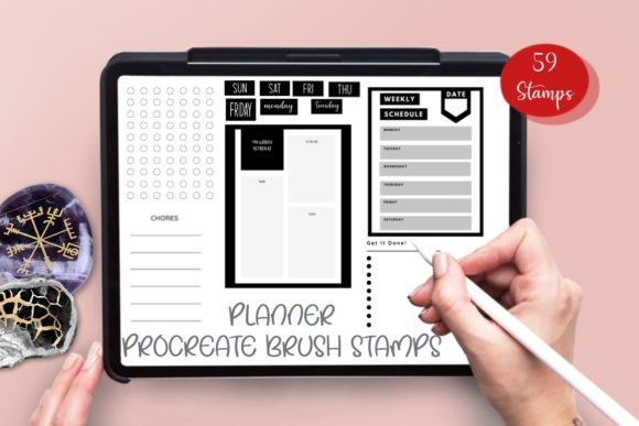 Strategic Visual Organization with Digital Planner Brush Stamps