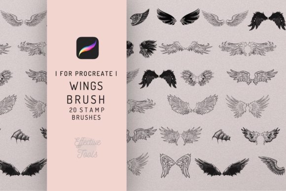 Wings 20 Procreate Wing Stamp Brush Set Guide